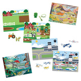 Reusable Sticker Pad 3-Pack: Vehicles, Habitats, Prehistoric X9