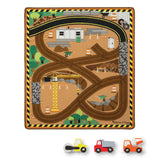 Round the Construction Zone Work Site Rug & Vehicle Set K0
