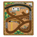 Round the Construction Zone Work Site Rug & Vehicle Set K0