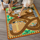 Round the Construction Zone Work Site Rug & Vehicle Set P6