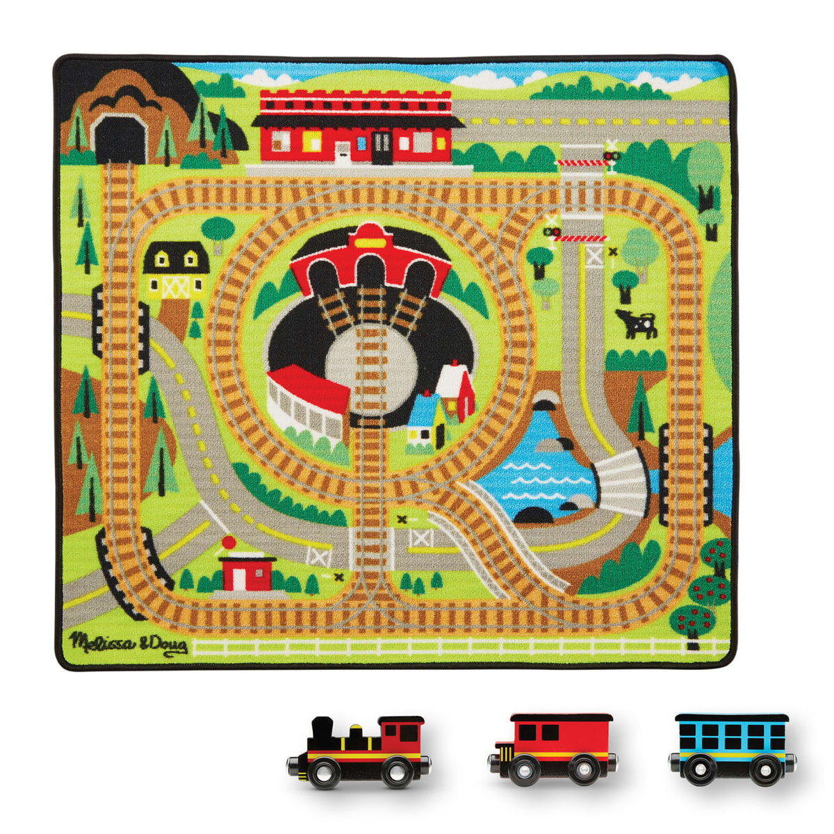 Round the Rails Train Rug D0