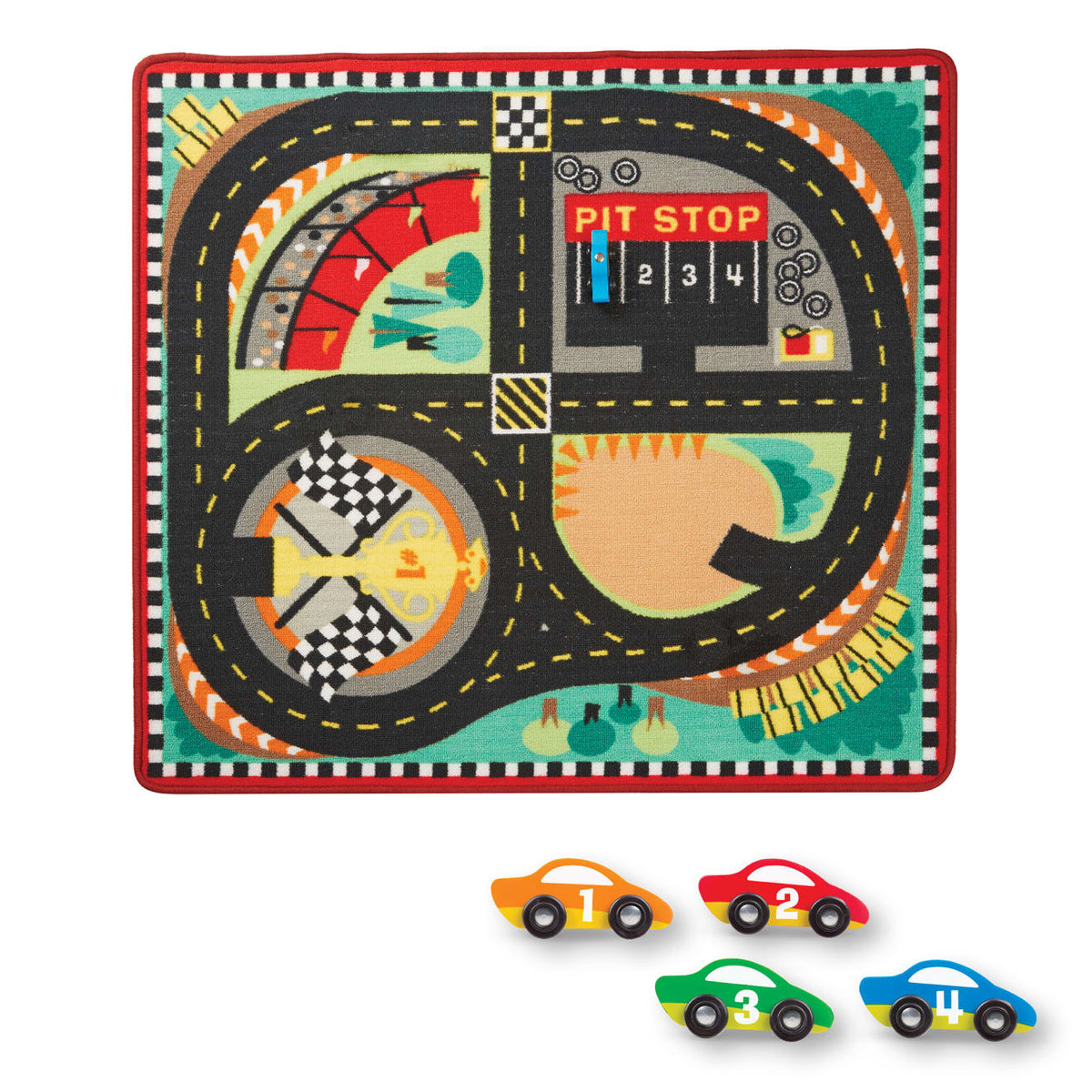 Round the Speedway Race Track Rug & Car Set N4