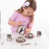 Stainless Steel Tea Set with Storage Stand J8
