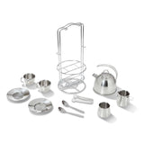 Stainless Steel Tea Set with Storage Stand J8