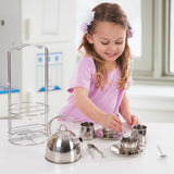 Stainless Steel Tea Set with Storage Stand X1