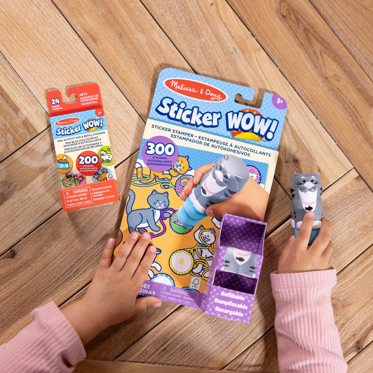 Sticker WOW!™ Cat Bundle: Activity Pad & Sticker Stamper + Mini Activity Pad and 200 Refill Stickers V4