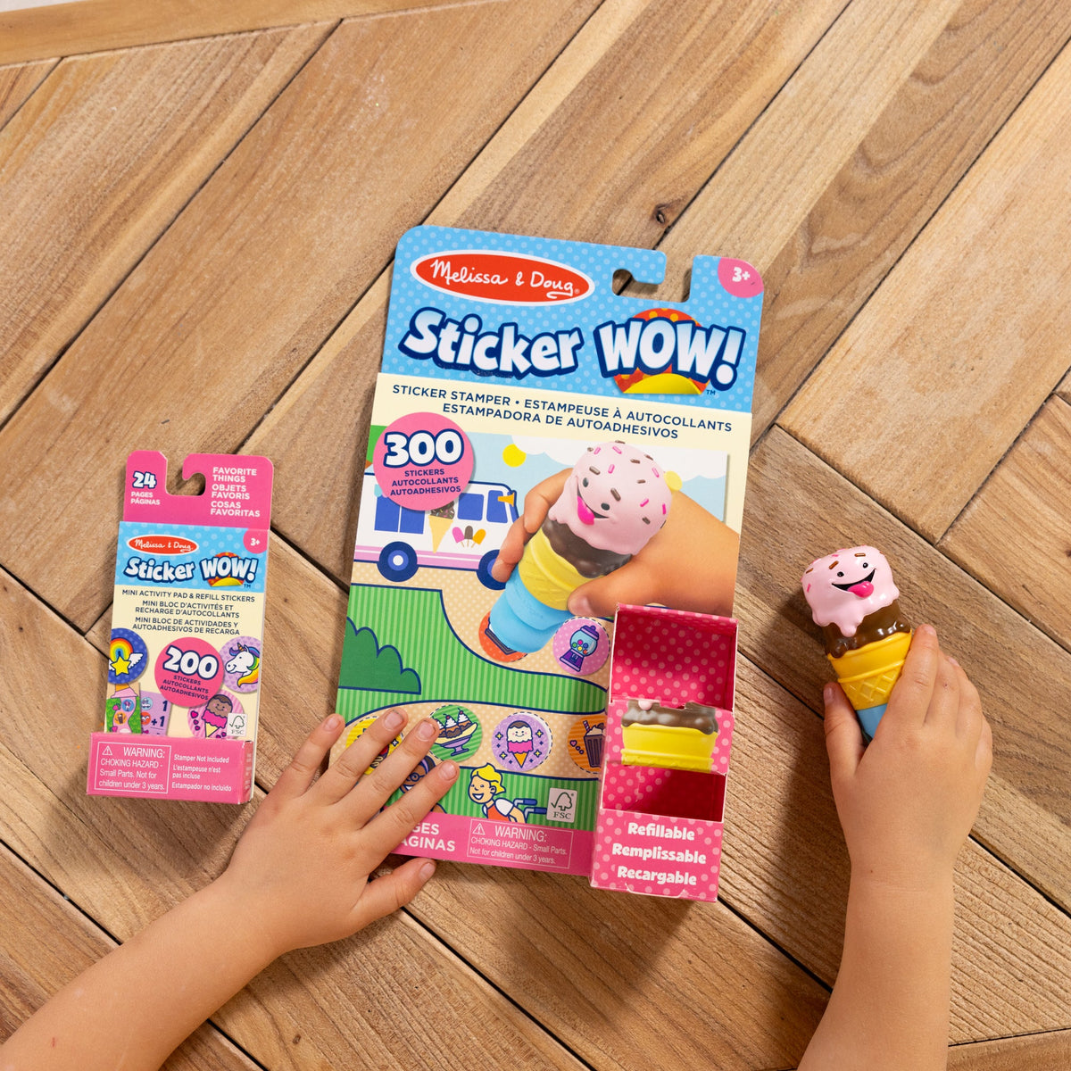 Sticker WOW!™ Ice Cream Bundle: Activity Pad & Sticker Stamper + Mini Activity Pad and 200 Refill Stickers O6