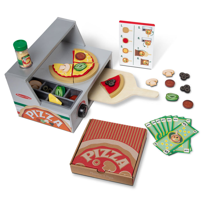 Top & Bake Pizza Counter - Wooden Play Food J2