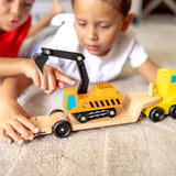 Trailer & Excavator Wooden Vehicles Play Set S9