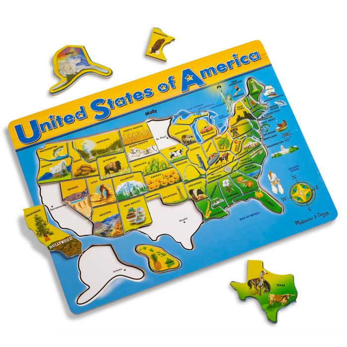 U.S.A. Map Wooden Puzzle A0