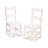 Wooden Chair Pair  - White P7