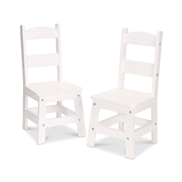 Wooden Chair Pair  - White P7
