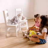 Wooden Chair Pair  - White P7