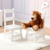 Wooden Chair Pair  - White P7