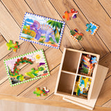Wooden Jigsaw Puzzles in a Box - Dinosaurs J6