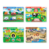 Wooden Peg Puzzle 4-Pack – Vehicles, Farm, Safari, Pets X3