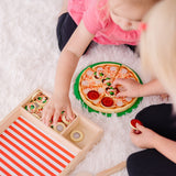 Wooden Pizza Party Play Set Q0