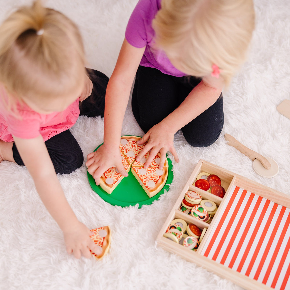 Wooden Pizza Party Play Set Q0