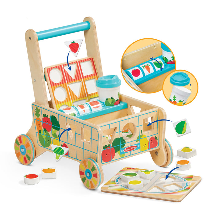 Wooden Shape Sorting Grocery Cart Z0