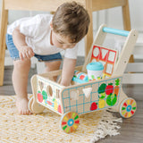 Wooden Shape Sorting Grocery Cart Z0