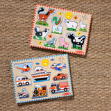 Wooden Sound Puzzle 2-Pack – Farm Animals, Vehicles J6