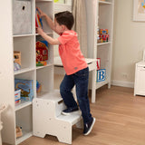 Wooden Step Stool - White B0