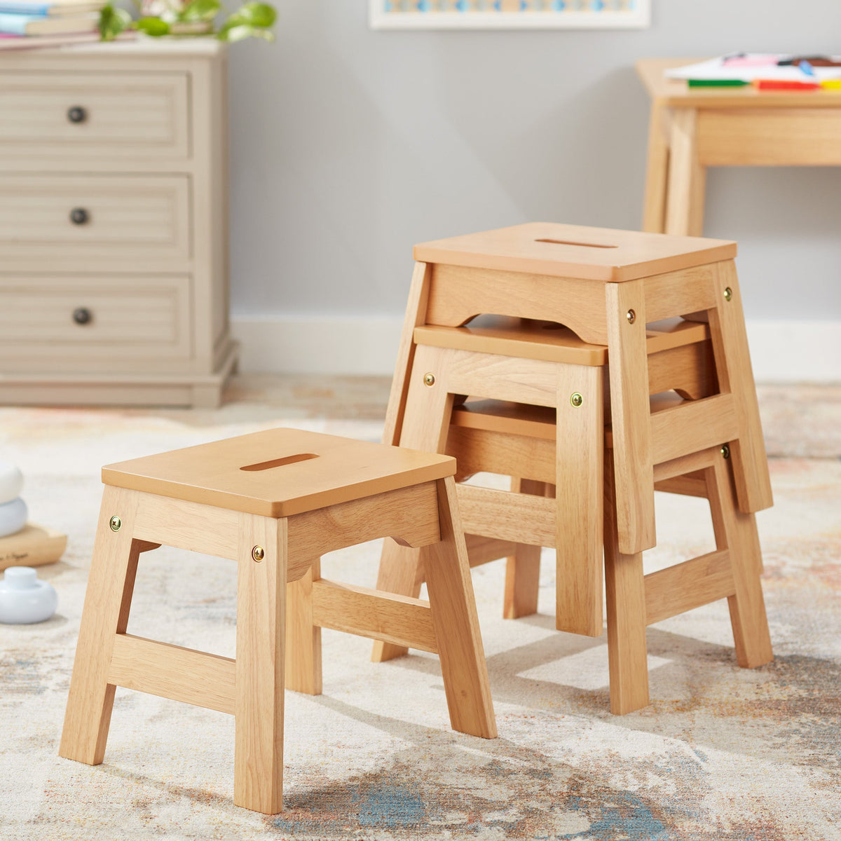 Wooden Stools – Set of 4 J0