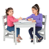Wooden Table & 2 Chairs - Gray C0