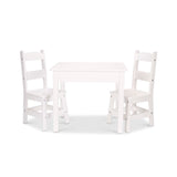 Wooden Table & Chairs - White A9