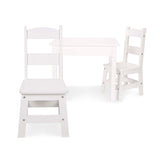 Wooden Table & Chairs - White A9