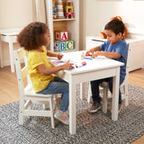 Wooden Table & Chairs - White A9