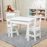 Wooden Table & Chairs - White A9